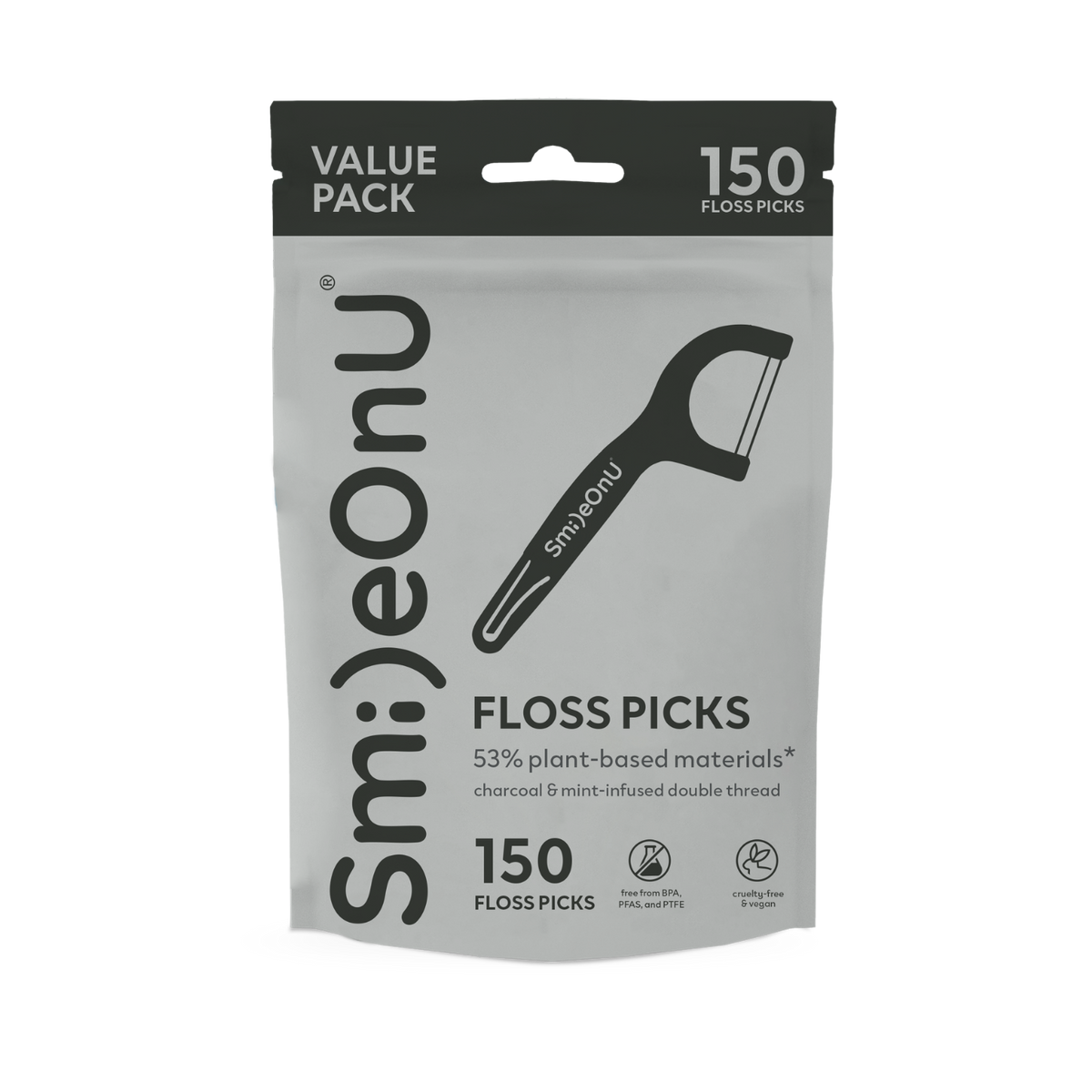 Charcoal Floss Picks 150ct